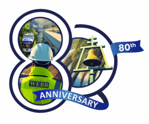 WEBB 80th anniversary graphic representing decades of community-focused work