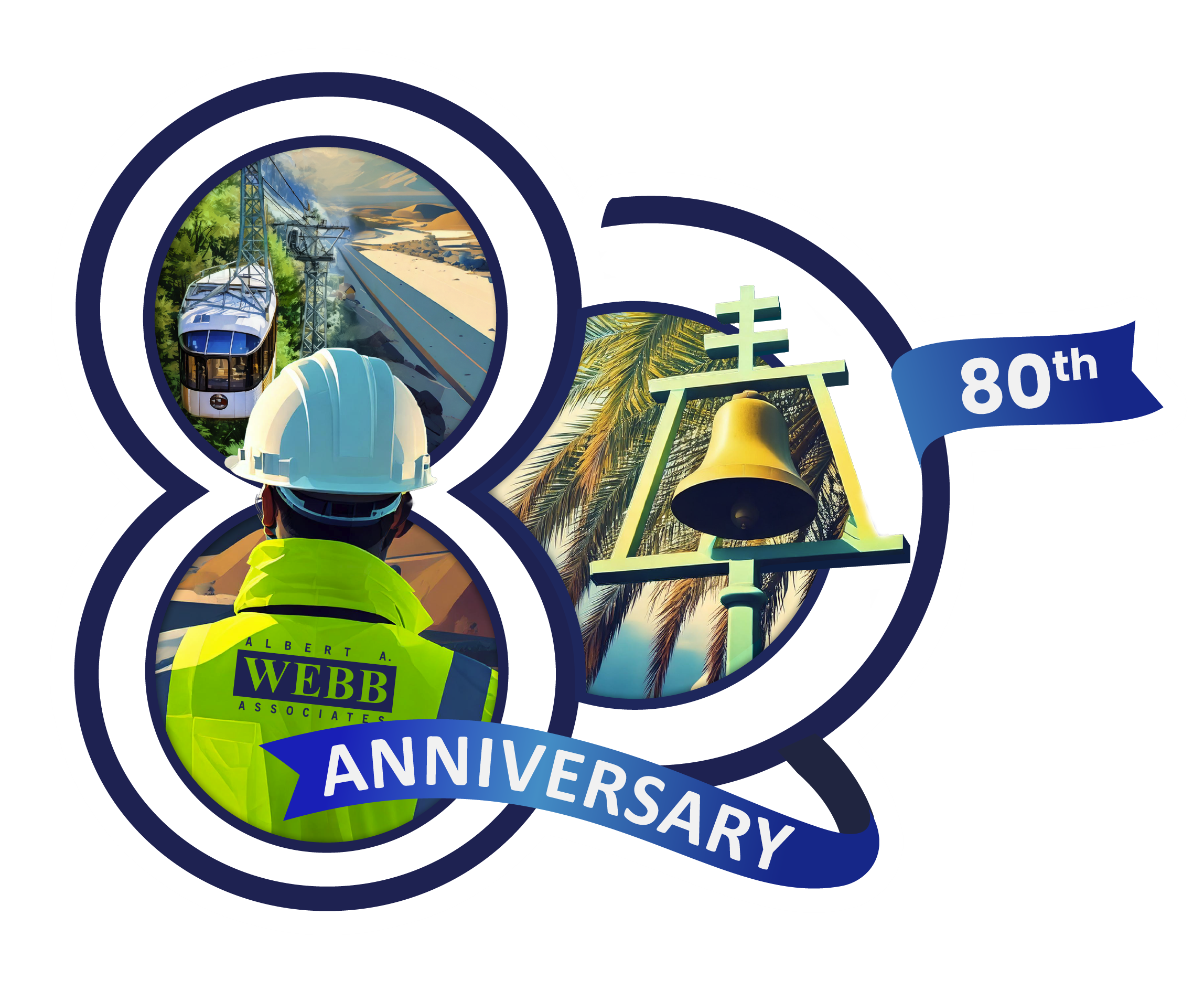 WEBB 80th anniversary graphic representing decades of community-focused work