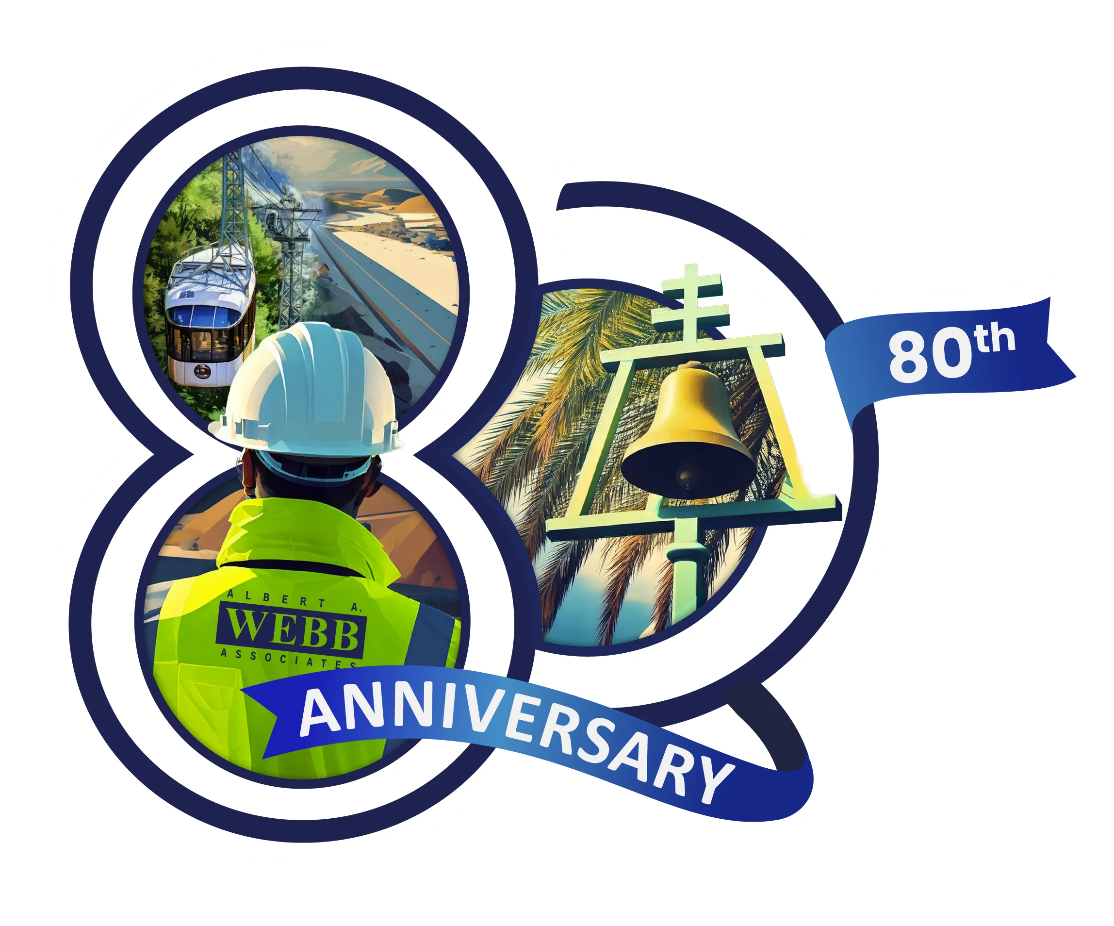 WEBB 80th anniversary graphic representing decades of community-focused work